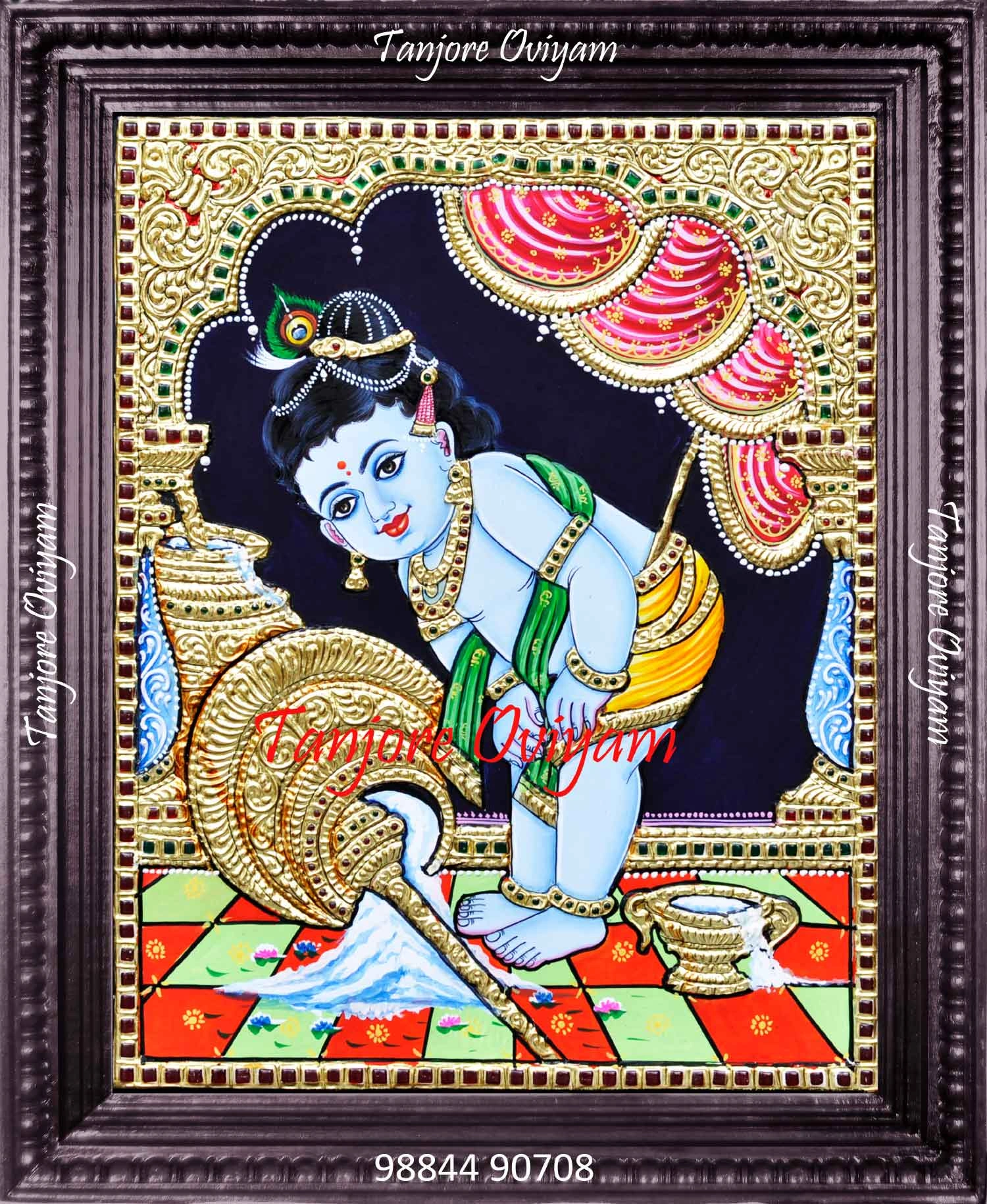 Traditional Baby Krishna Tanjore Painting 